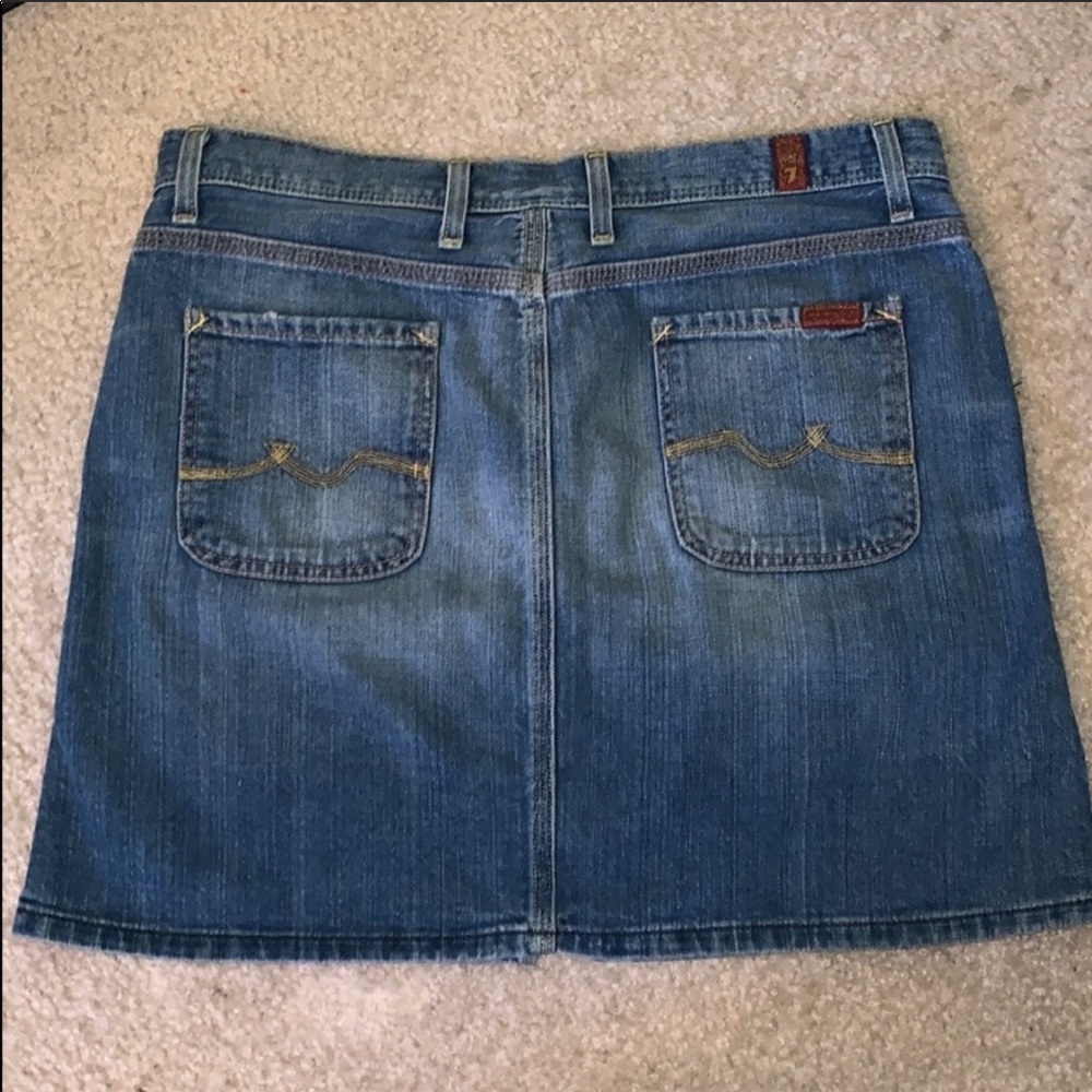 7 For All Mankind Winston Denim Mini Skirt Size 30 Made in USA 100% Cotton Y2K - Picture 2 of 7